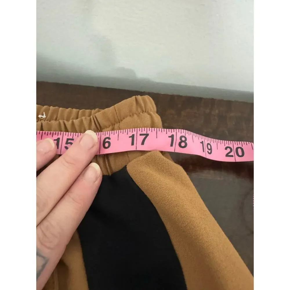 Lane Bryant Straight Leg Pants Camel/Tan with Black Side Stripes — Size 16 - Picture 8 of 10